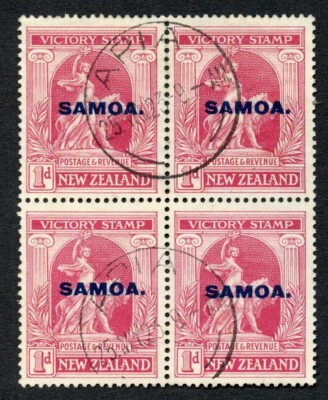 samoa-sg144-1d-block-of-four-fine-used-cat-96-pounds