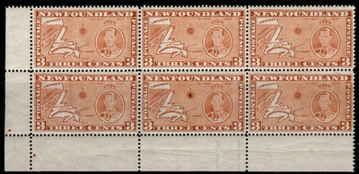 canada-newfoundland-gvi-sg258e-3c-orange-brown-nh-mint-cat-108-block