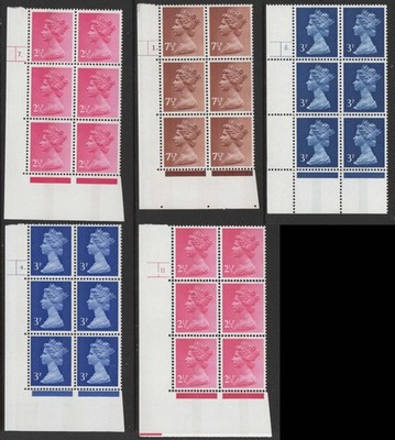 gb-1971-machin-unmounted-mint-cyl-blocks-ocp-pva-2p-7-dot-p5-3p-2b-4-dot