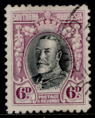 southern-rhodesia-gv-sg20-6d-black-magenta-fine-used