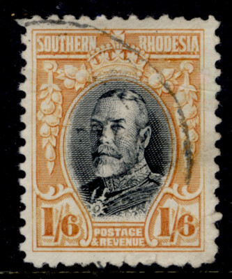 southern-rhodesia-gv-sg24-1s-6d-black-orange-yellow-used-cat-30