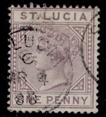 st-lucia-qv-sg39-1d-dull-mauve-fine-used-cds