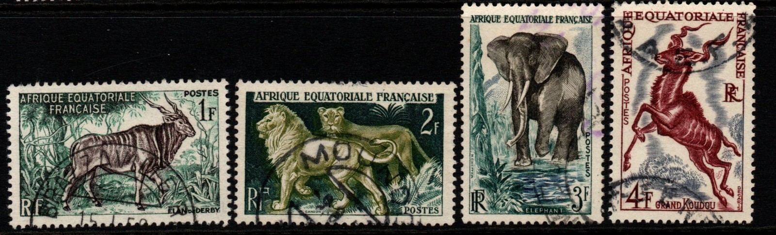 french-equatorial-africa-sg288-91-1957-animals-fine-used