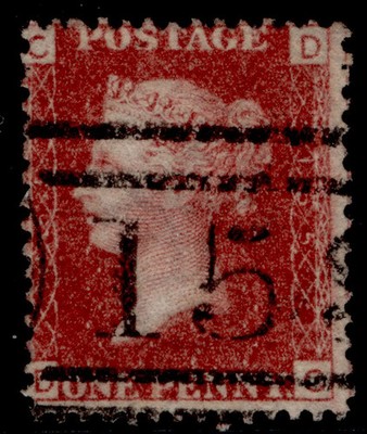 gb-qv-sg43-1d-rose-red-plate-155-fine-used-dc