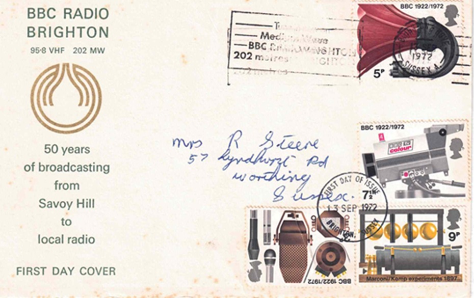 qeii-1972-fdc-144n-bbc-radio-brighton-wave-length-202-meters