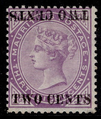 mauritius-qv-sg121c-2c-on-38c-surch-double-one-inverted-lh-mint-cat-275