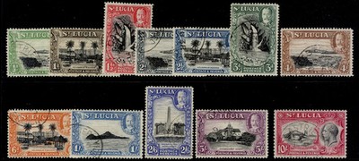 st-lucia-gvi-sg113-124-1936-complete-set-fine-used-cat-130-cds-pmks