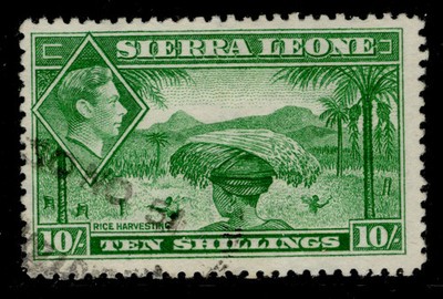 sierra-leone-gvi-sg199-10s-emerald-green-fine-used-cat-22