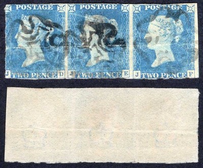 1840-2d-pale-blue-jd-jf-plate-1-strip-heavy-crease-cat-2850-pounds