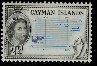 cayman-islands-qeii-sg153-2d-turquoise-blue-black-m-mint