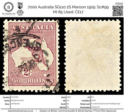 7000-australia-sg110-2s-maroon-1929-sc-99-mi-85-used-c17