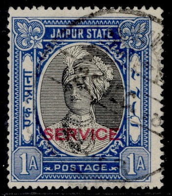indian-states-jaipur-gvi-sg-o25-1a-black-blue-fine-used