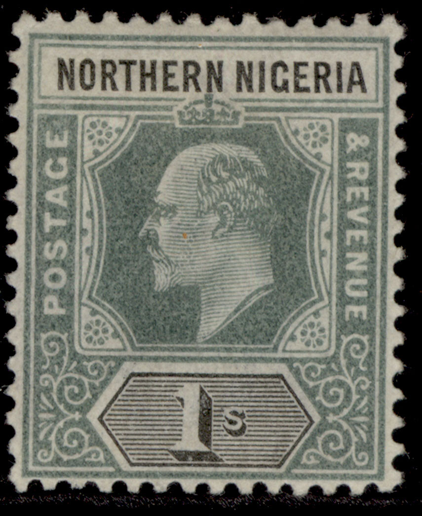 northern-nigeria-edvii-sg16-1s-green-black-m-mint