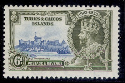 turks-caicos-islands-gv-sg189-6d-light-blue-olive-green-nh-mint