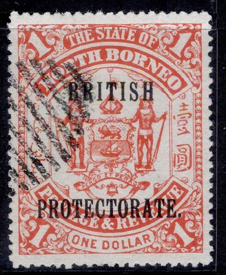 north-borneo-qv-sg142-1-scarlet-fine-used-cto