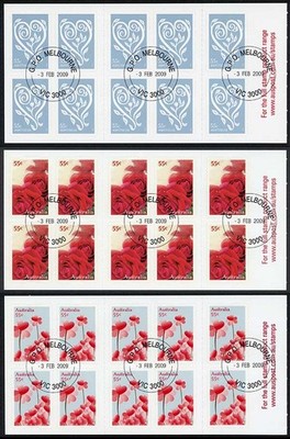 australia-sg3132a-4a-2009-with-love-self-adhesive-booklet-panes-fine-used