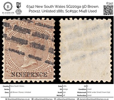 6342-new-south-wales-sg220ga-9d-brown-p10x12-unlisted-1881-sc-59c-mi48-used