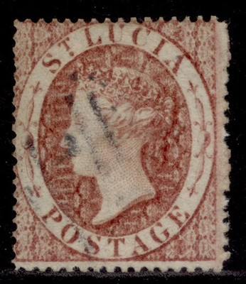 st-lucia-qv-sg1-1d-rose-red-fine-used-cat-70