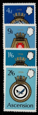 ascension-qeii-sg130-133-1970-royal-navy-crests-set-2nd-series-nh-mint