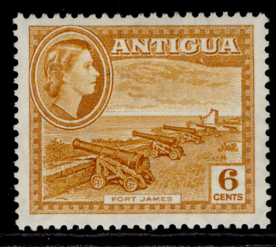 antigua-qeii-sg126-6c-yellow-ochre-m-mint