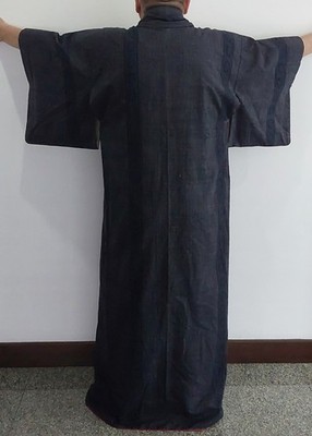 original-vintage-black-pattern-lined-unisex-kimono-top-quality-textured-cloth