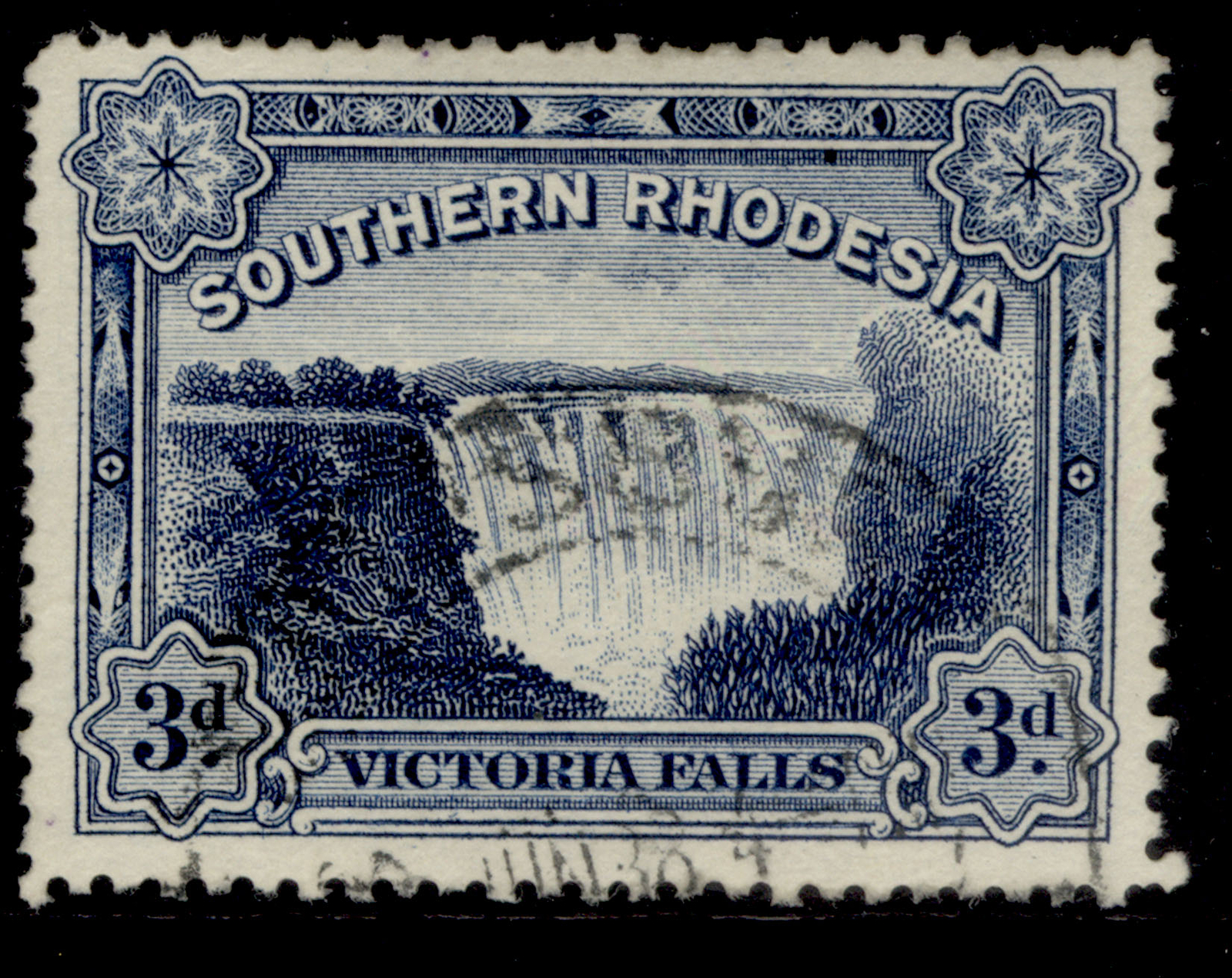 southern-rhodesia-gv-sg35b-3d-deep-blue-fine-used