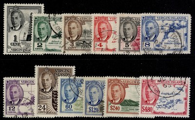 british-virgin-islands-gvi-sg136-147-1952-complete-set-fine-used-cat-80