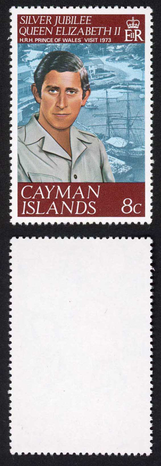 cayman-is-sg427w-8c-silver-jubilee-wmk-inverted-u-m-cat-8-pounds