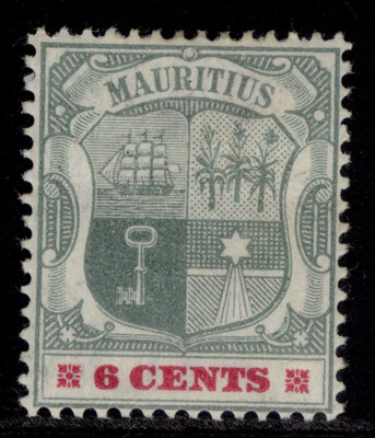 mauritius-qv-sg131-6c-green-rose-red-m-mint