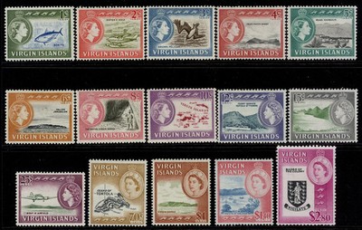 british-virgin-islands-qeii-sg178-192-1964-68-complete-set-m-mint-cat-85