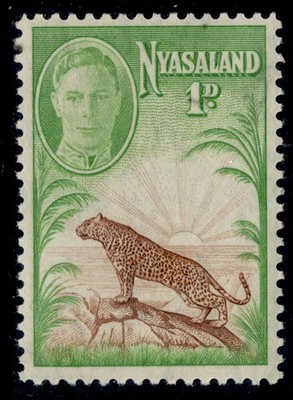 nyasaland-protectorate-gvi-sg160-1d-red-brown-yellow-green-nh-mint