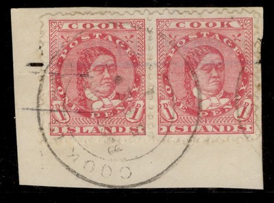 cook-islands-edvii-sg29-1d-rose-pink-used-pair-on-piece