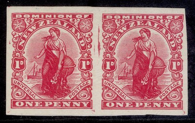 new-zealand-gv-sg405a-1d-carmine-lh-mint-cat-500-1909-universal-imperf-pair