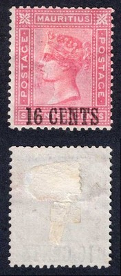 mauritius-sg112-16c-on-17c-14-5mm-mint-hinge-remainders-cat-170-pounds