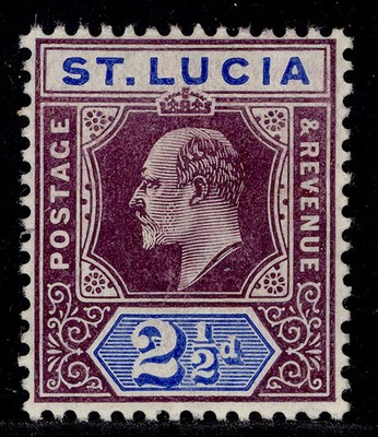 st-lucia-edvii-sg68b-2d-dull-purple-ultramarine-m-mint-cat-17-chalky
