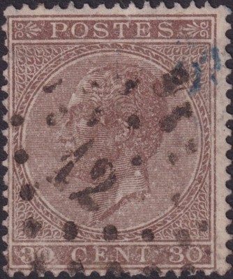 belgium-1865-30c-brown