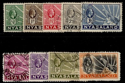 nyasaland-protectorate-gv-sg114-122-1934-35-complete-set-fine-used-cat-48