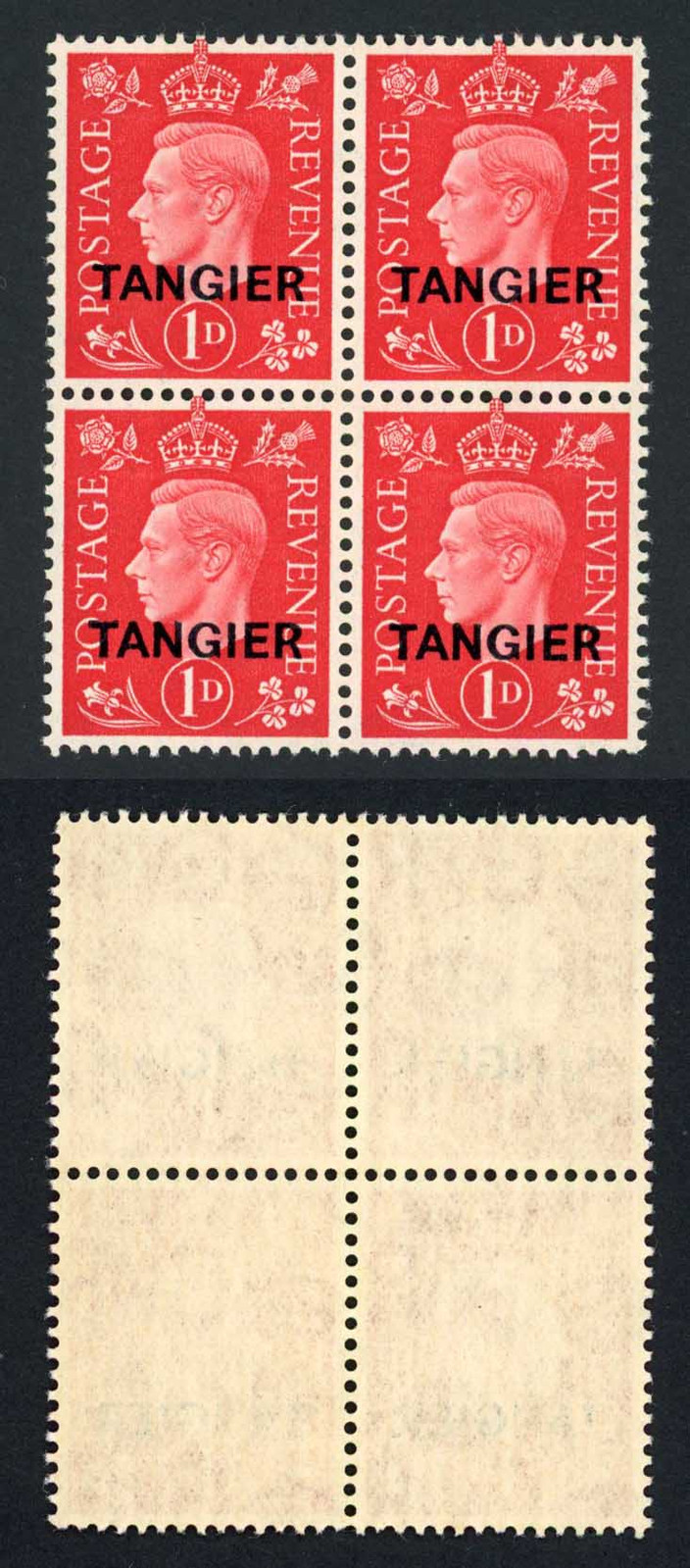 tangier-sg246-kgv-1d-scarlet-u-m-block-of-four-cat-108-pounds