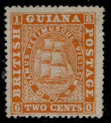 british-guiana-qv-sg108-2c-orange-m-mint-cat-225-perf-15