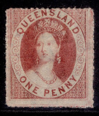 australia-queensland-qv-sg14-1d-carmine-rose-m-mint-cat-110