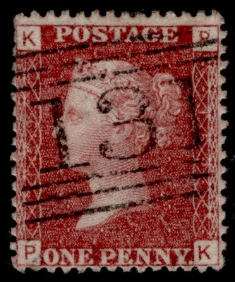 gb-qv-sg44-1d-lake-red-plate-159-fine-used-pk