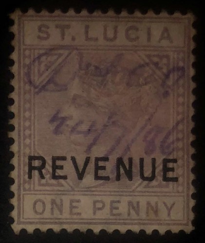 qv-st-lucia-1d-1884-revenue-overprint-fine-used