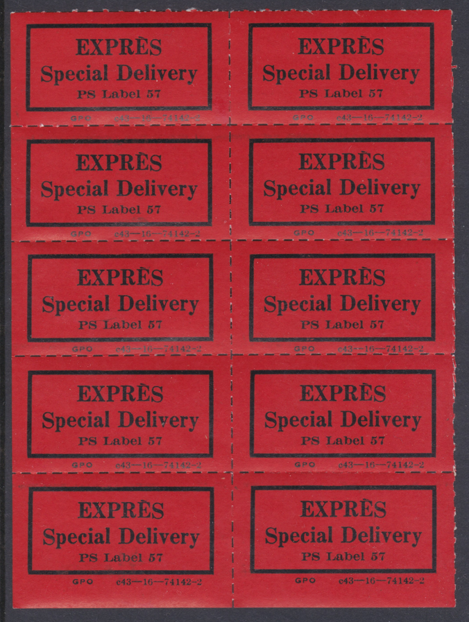 express-special-delivery-ps-label-57-block-of-10-c43-16-74142-2-unused-u-m