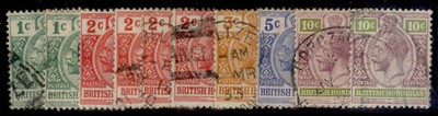 british-honduras-gv-sg101-105a-1913-21-low-values-group-shades-fine-used