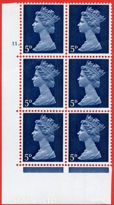 sg-735-u17-5d-royal-blue-shade-2-a-mounted-mint-cylinder-block-of-6-b75650