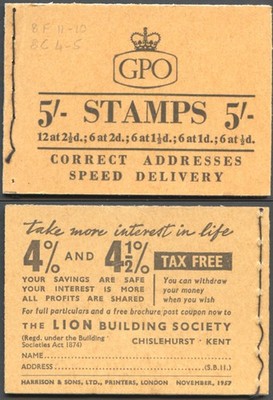 h31-5-booklet-wmk-edwards-with-2d-light-red-brown-pane-november-1957