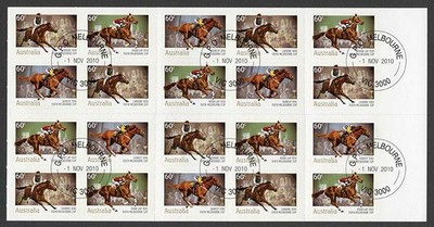 australia-sg3515a-2010-150th-melbourne-cup-self-adhesive-pane-fine-used