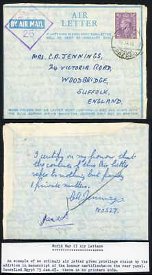 egypt-air-letter-15th-jan-1945-given-privilege-status-and-honour-certificate