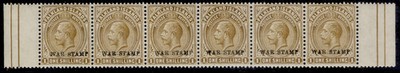 falkland-islands-gv-sg72b-1s-brown-nh-mint-cat-50-strip-x5