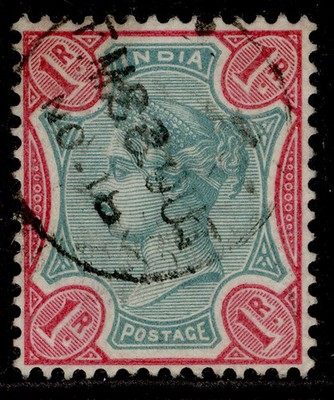 india-qv-sg106-1r-green-aniline-carmine-fine-used
